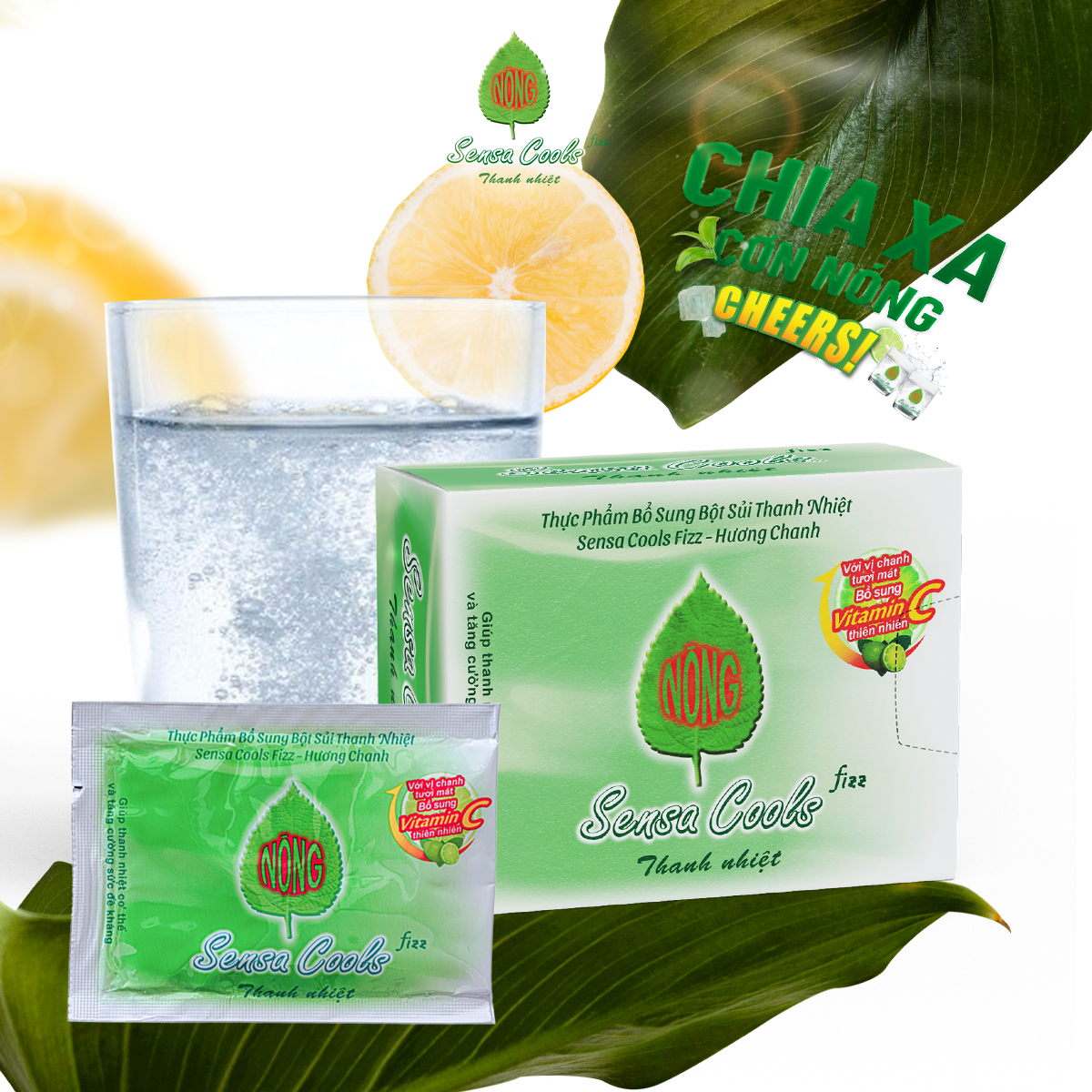 [COMBO 4] BỘT SỦI THANH NHIỆT SENSA COOLS FIZZ