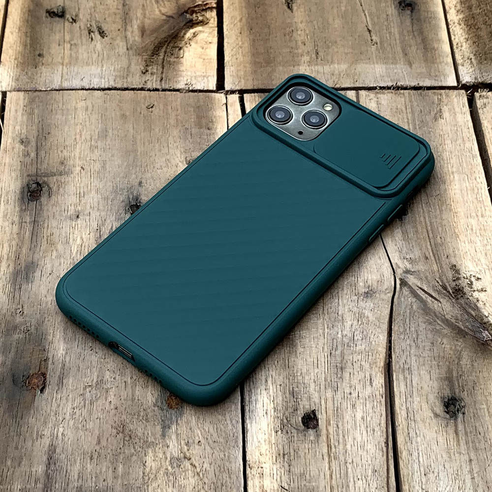 Ốp lưng kéo nắp camera cao cấp dành cho iPhone 11 Pro Max - Màu Xanh