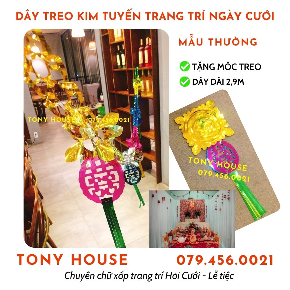 Bộ dây treo trần nhà trang trí đám cưới sang trọng