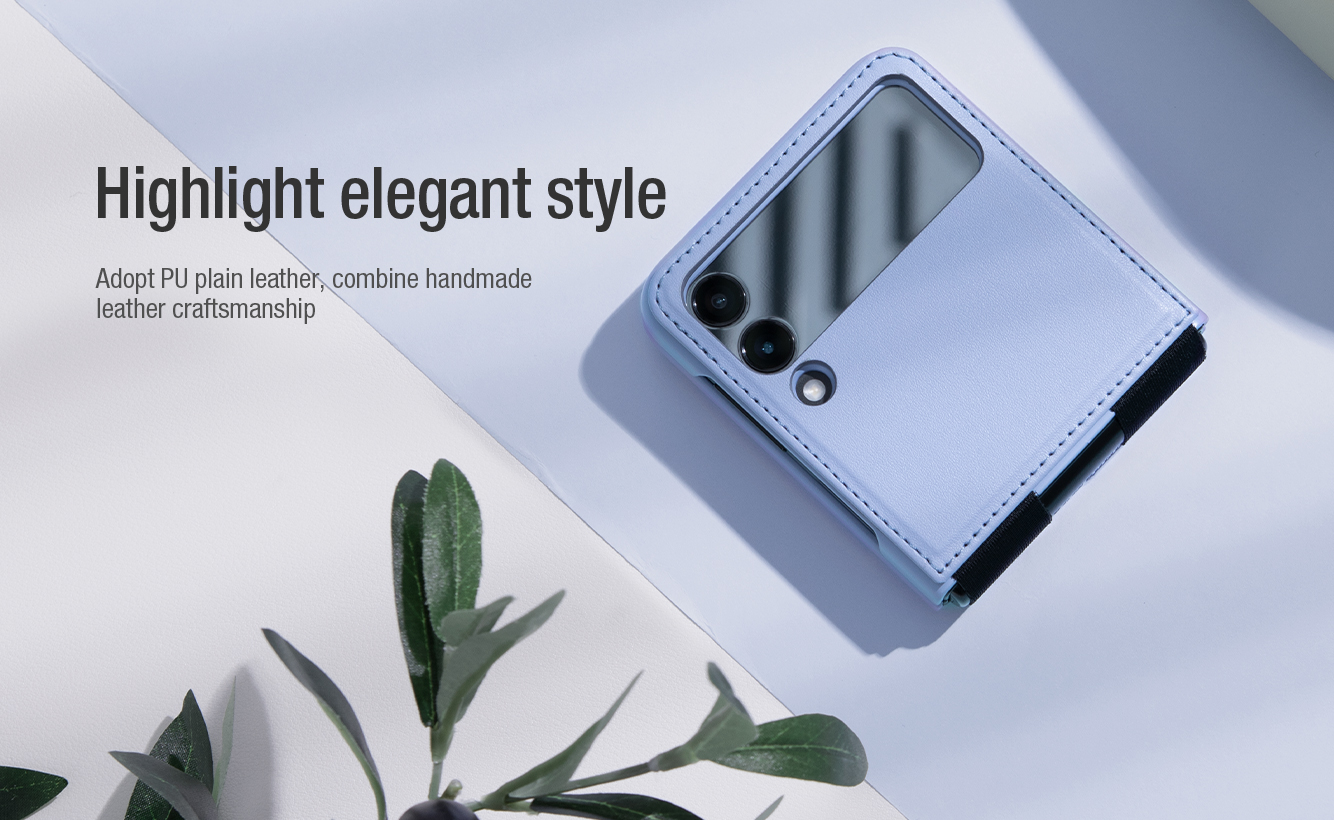 Ốp lưng dành cho SamSung Galaxy Z Flip4 lưng da viền TPU cao cấp hiệu Nillkin Qin - Hàng Nhập Khẩu