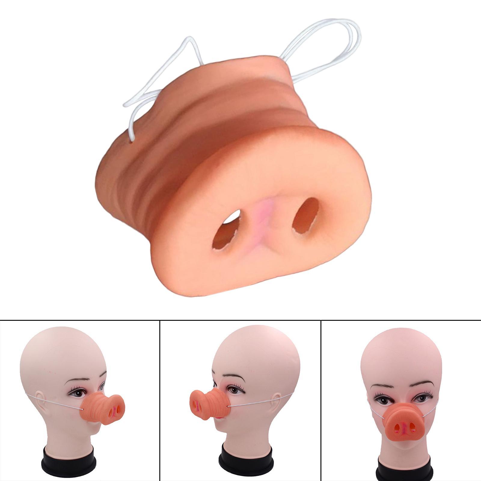 Simulation Pig Nose Prop Costume Accessory Dress up Cosplay Rubber Animal Hog Snout for Girls, Boys, Halloween, Festival, Role Play, Party