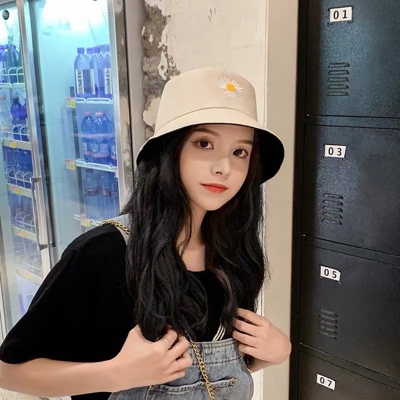 Mũ Vành Nhỏ, Mũ Bucket Hoa Cúc, Mũ Bucket Cụp Phong Cách Swag Siêu Xinh MD07