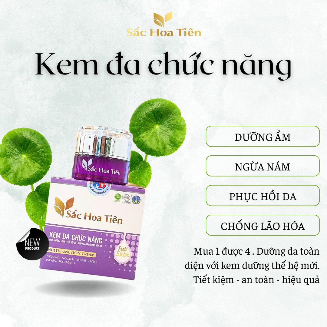 KEM ĐA CHỨC NĂNG NÁM – DƯỠNG – GIÚP PHỤC HỒI DA – GIÚP NGĂN NGỪA LÃO HÓA DA  SẮC HOA TIÊN CHÍNH HÃNG