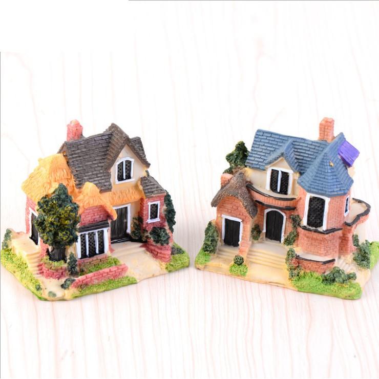 Mô hình nhà villa vùng ngoại ô size 8.8 x 5.8 x 8cm trang trí bể thủy sinh, tiểu cảnh, terrarium, DIY (giao ngẫu nhiên)