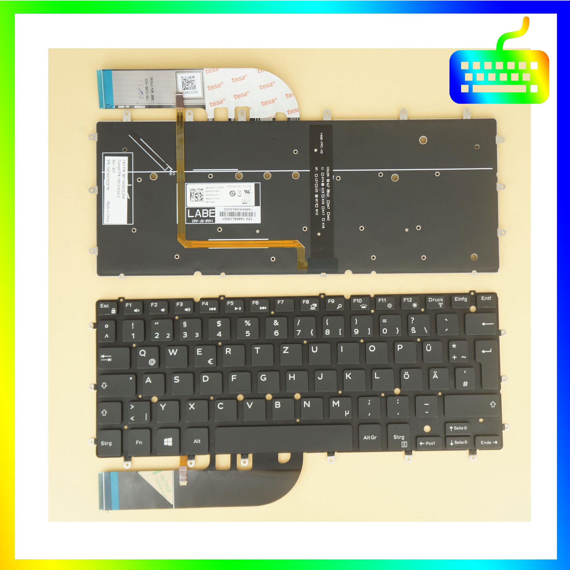 Bàn phím dành cho laptop Dell XPS 13 9343 13 9350 9360 Không Led - Hàng Nhập Khẩu - Sản phẩm mới 100%