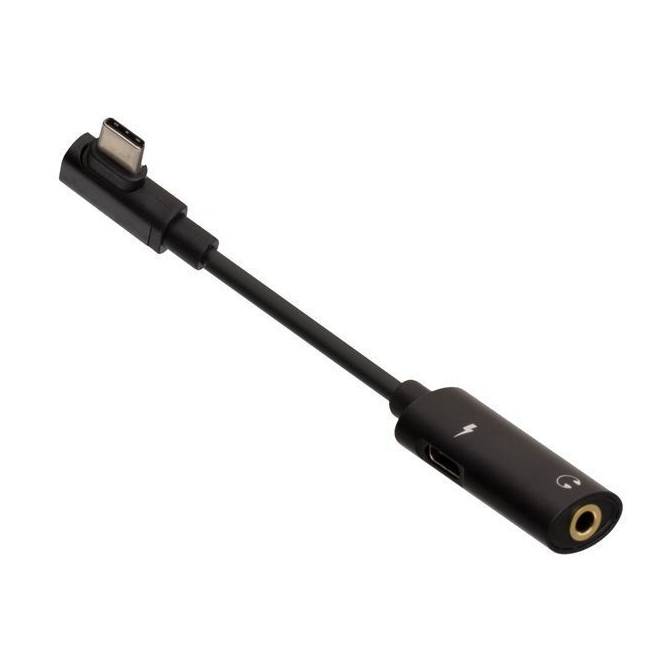 Cáp chuyển đổi Hoco LS19 từ USB Type-C sang USB Type-C + Audio 3.5mm ( Đen) - Hàng chính hãng