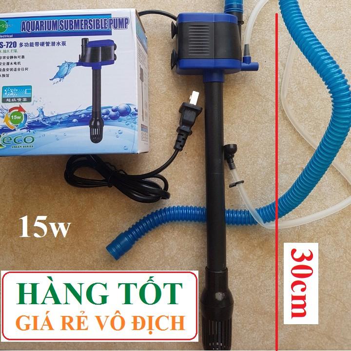 Bơm chìm hồ cá 15w hoặc 25w: Lọc - Khí - Tạo dòng chảy