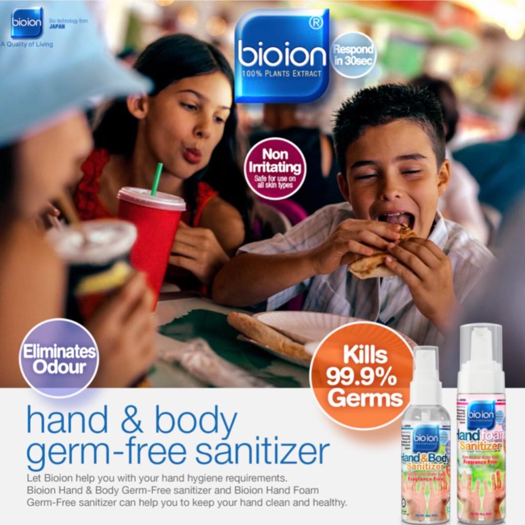 BIOION HAND FOAM GERMS-FREE SANITIZER - Nước Rửa Tay Khô Handfoam Sanitizer Không Cồn 80ML