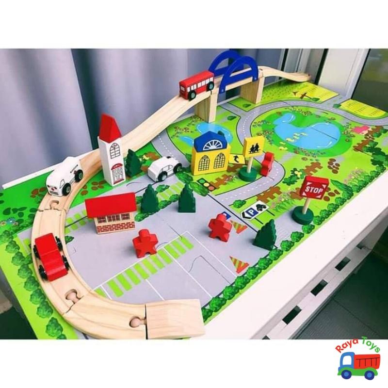 Đồ chơi lego lắp ráp xếp hình thông minh hình bánh răng kèm đường ray xe lửa cho bé trai 4-10 tuổi, quà tặng sinh nhật