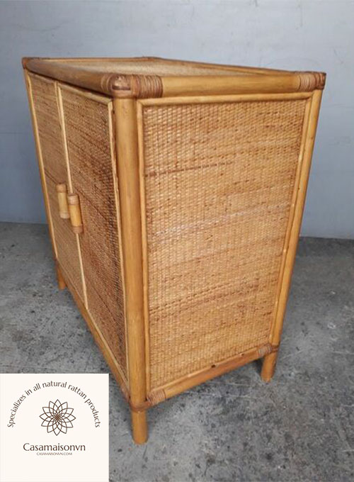 TỦ MÂY 2 CÁNH MÂY TỰ NHIÊN - DECOR HOME- VINTAGE- NATURE RATTAN