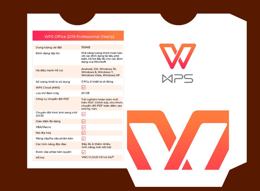 Phần mềm WPS Office 2019 Professional (Yearly) - Hàng chính hãng