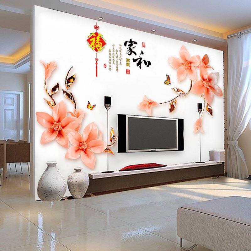 Bộ 2 tờ Decal dán tường hoa ly cam - HP30 (60 x 90 cm)