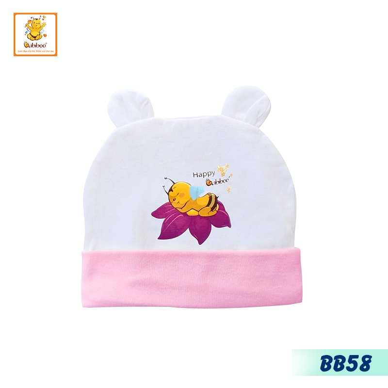 Nón sơ sinh Babiboo mũ sơ sinh cotton mềm mại, thấm hút tốt  BB58