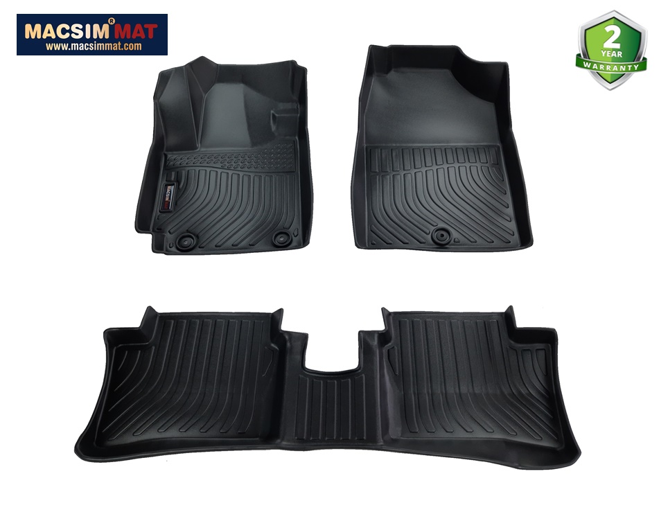 Hình ảnh Thảm lót sàn xe ô tô  KIA Morning 2017-2021 chất liệu TPV thương hiệu Macsim màu đen