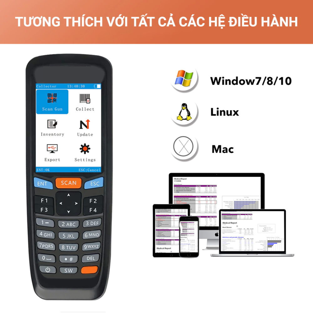 Máy quét mã vạch PDA – Máy kiểm kho PDA – Máy PDA M100 ( Hàng chính hãng)