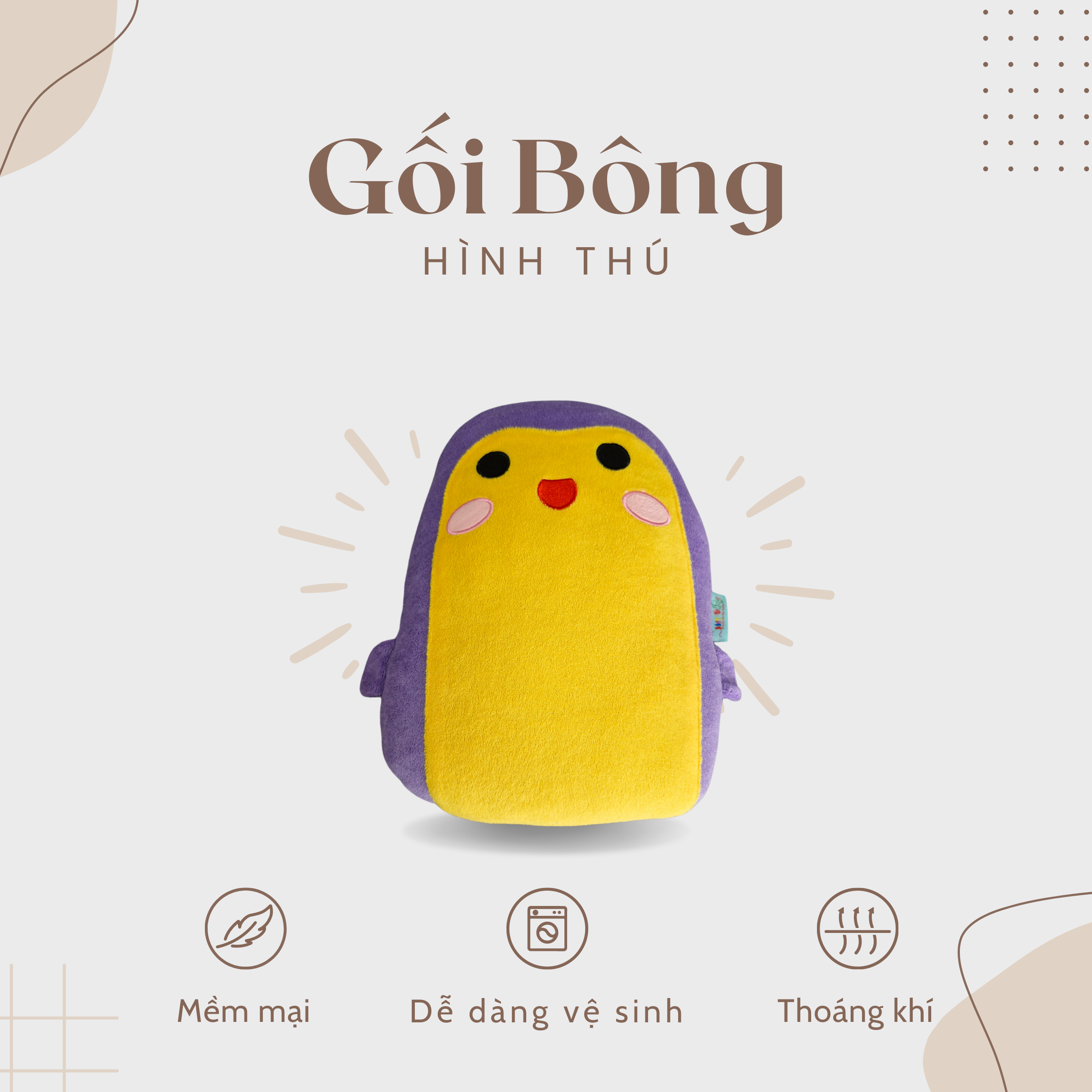 Gối bông cho bé MYM size 30x40cm siêu đáng yêu mềm mịn êm ái dành cho bé yêu (Khách Vui Lòng Chat Với Shop Để Chọn Mẫu)