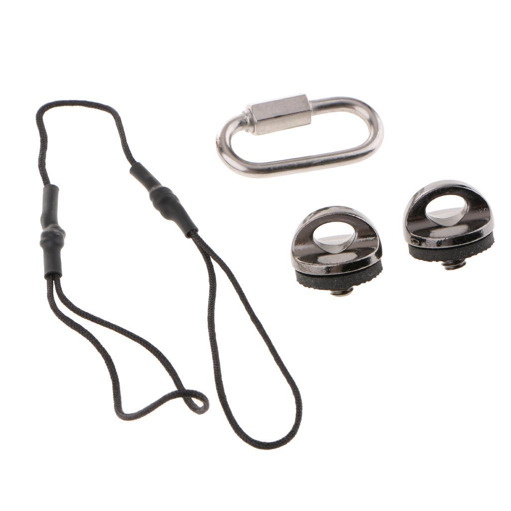 Lanyard with Buckle Anti-Lost Hanging Rope Wrist Strap with Screws Black