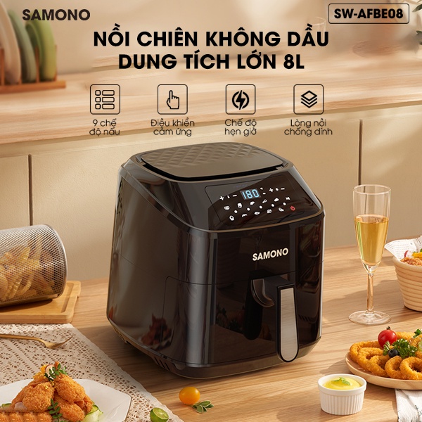 Nồi chiên không dầu dung tích 8L SAMONO SW-AFBE08 - Hàng chính hãng