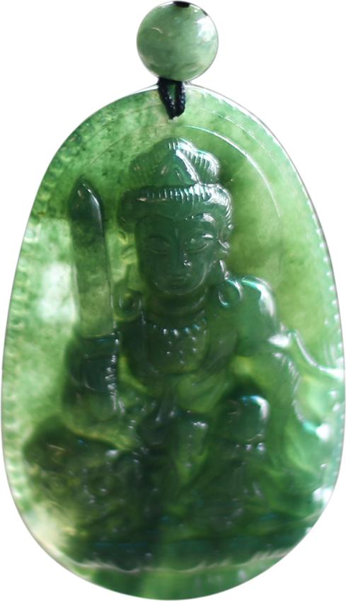 Mặt Dây Chuyền Văn Thù Bồ Tát Đá Chalcedony Ngọc Quý Gemstones MD11