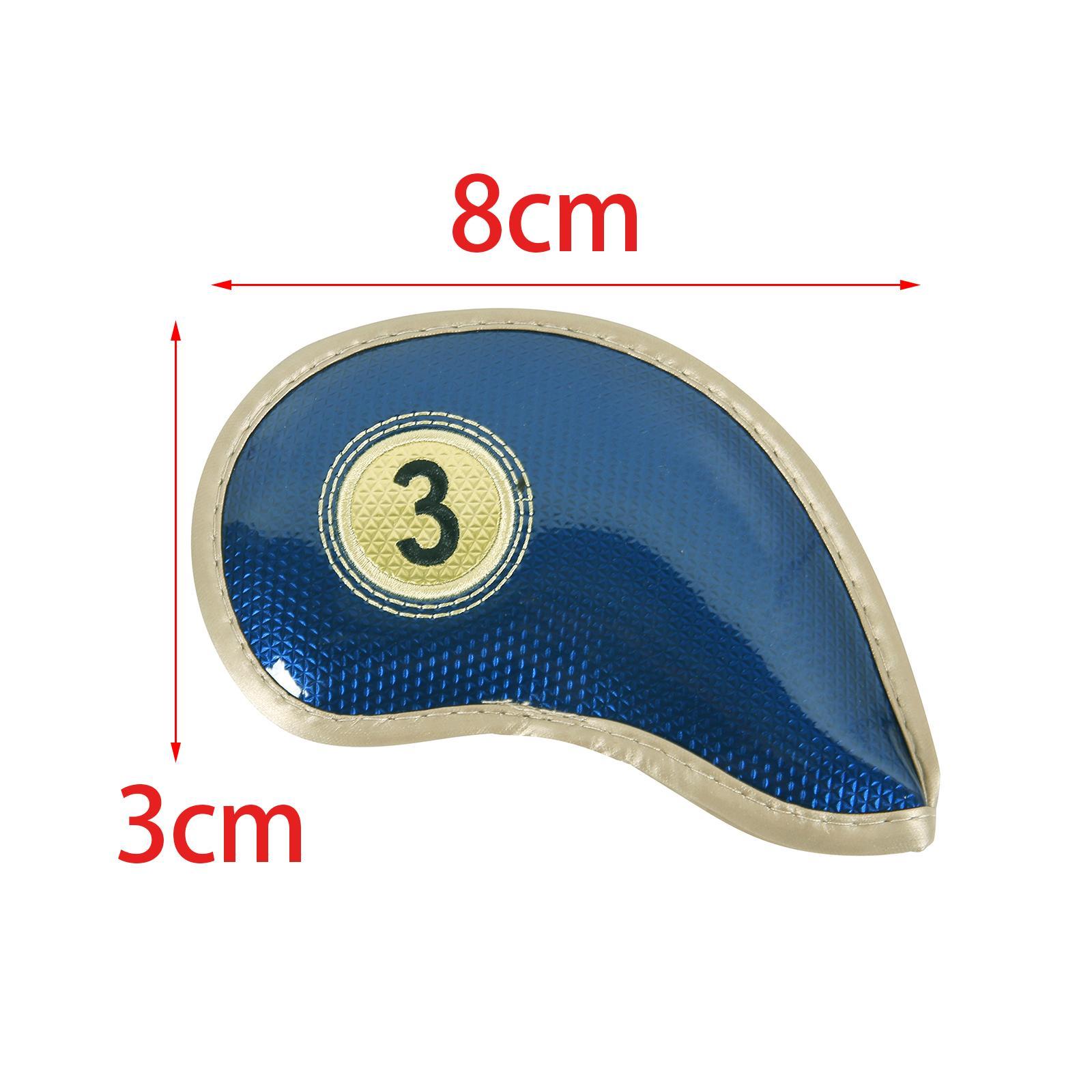 10x Golf Iron Headcover Golf Club Head Covers Protect Case Embroidery Number