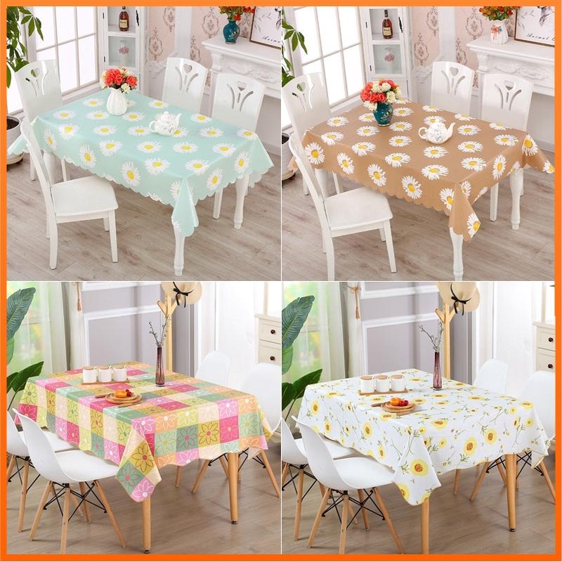 Khăn Trải Bàn Họa Tiết Hoa Cúc Chống Thấm Nước Tiện Dụng