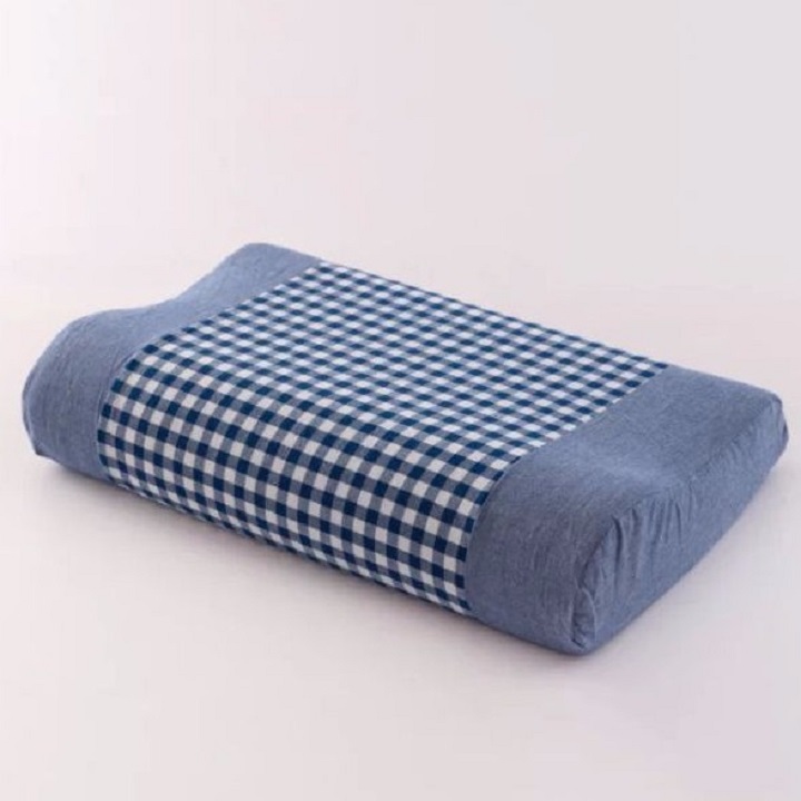 Gối cao su non đàn hồi 30*50*9 cm kẻ sọc sang trọng hiện đại có kèm vỏ