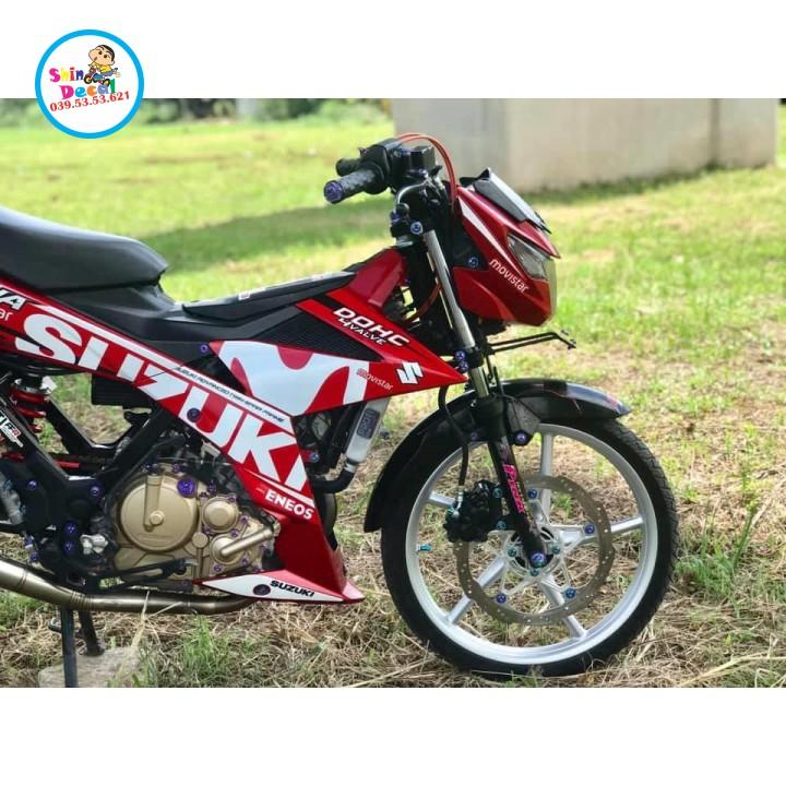 Tem rời satria fi movistar dán xe đỏ