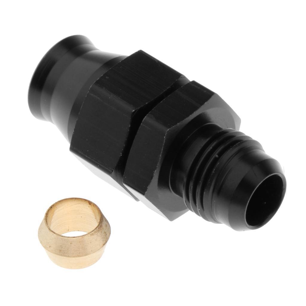 2pcs 6AN Male to 5/16" 8mm Hardline Fuel Hose Tube Straight Fitting Adapter