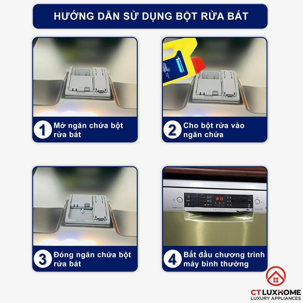 Bột Rửa Chén Bát Hương Chanh Finish Classic Power Powder Lemon Sparkle 1kg