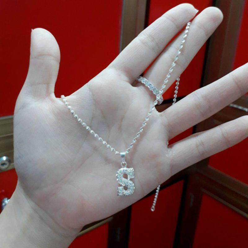 Dây chuyền bạc liền mặt chữ cái YN JEWELRY