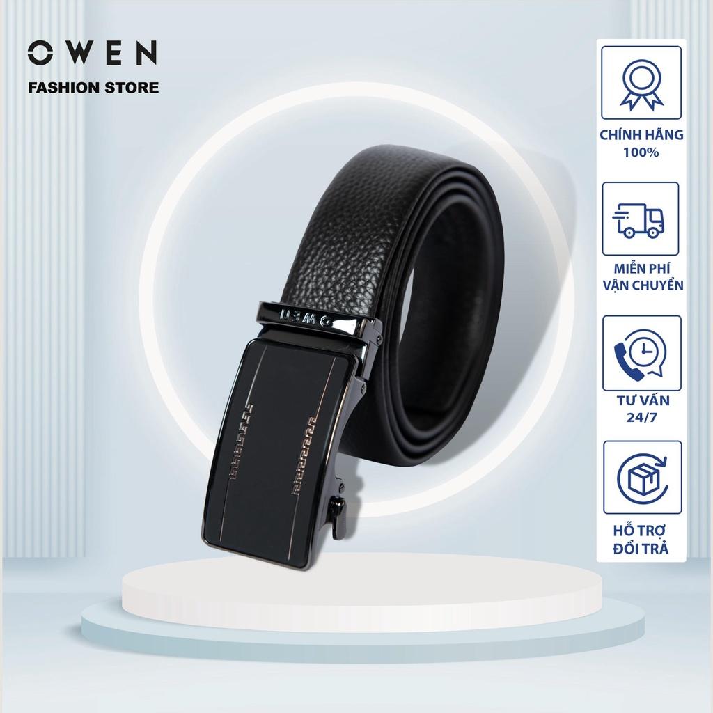 OWEN - Thắt lưng nam OWEN da thật, khóa trượt Thanh lịch hiện đại