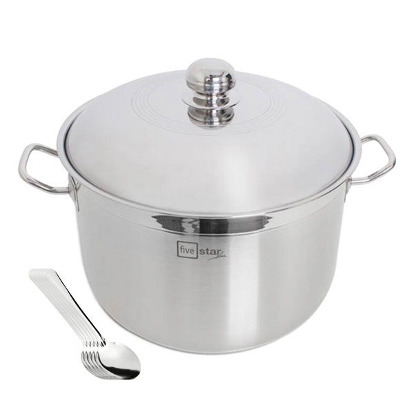Nồi Inox 430 Bếp Từ 3 Đáy Fivestar Nắp Inox + Tặng 5 Muỗng Ăn Inox Cao Cấp