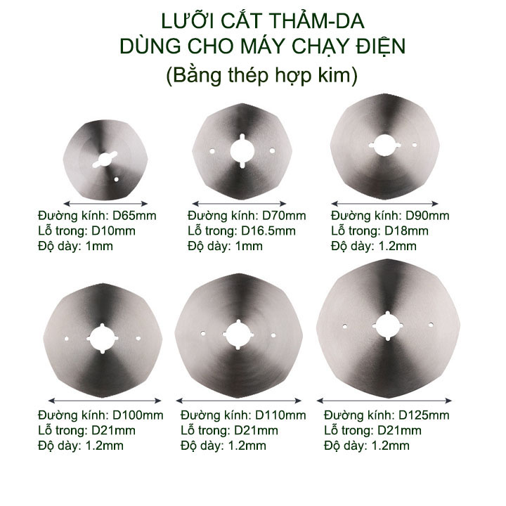 01 Lưỡi cắt thảm, da dùng thay thế cho máy cắt chạy điện, bằng thép hợp kim