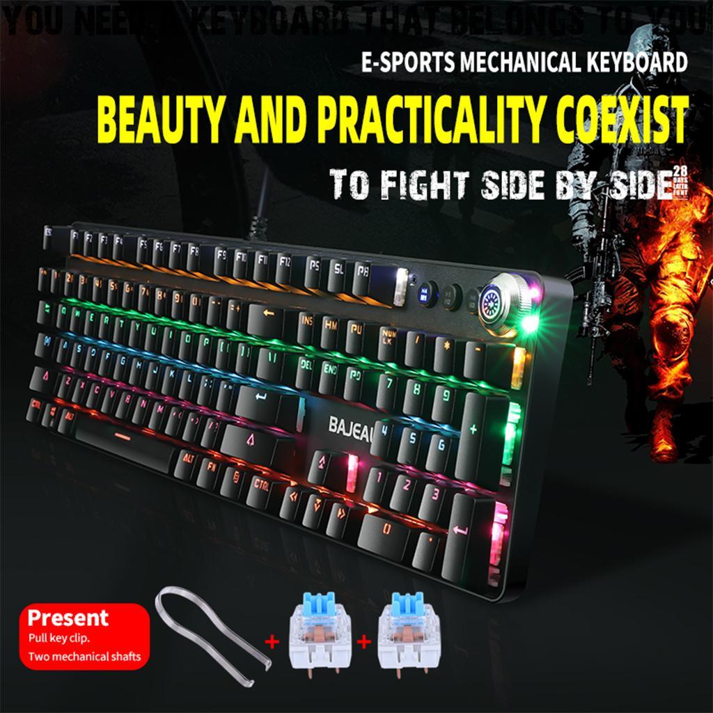 Desktop Essential Wired Mechanical Gaming Keyboard Green Switches 104 Keys