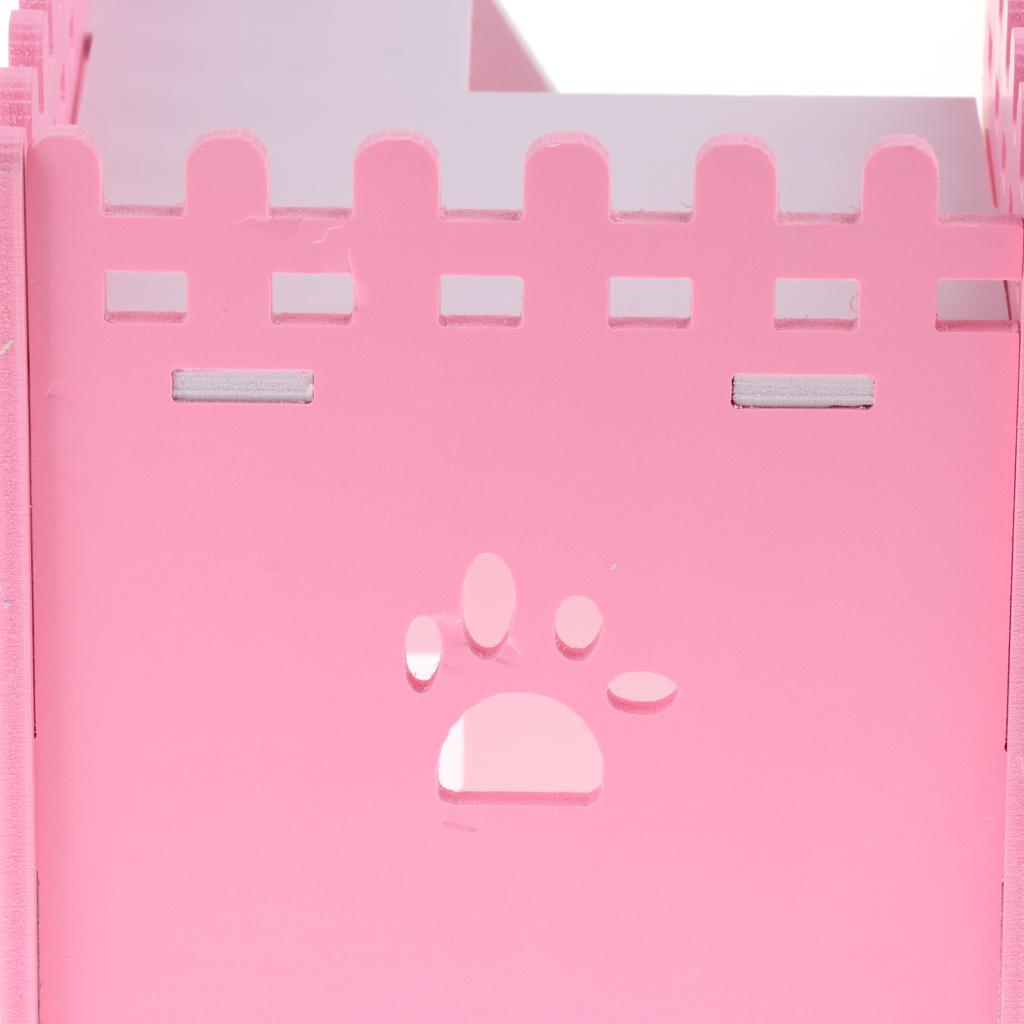 Hamster Guinea Pig House Hideout Playground Exercise Toy With Ladder Pink