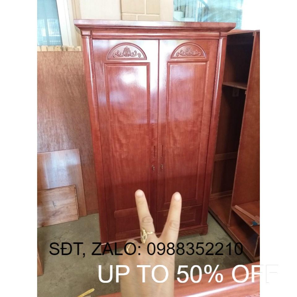 Tủ quần áo gỗ xoan đào 2 cánh