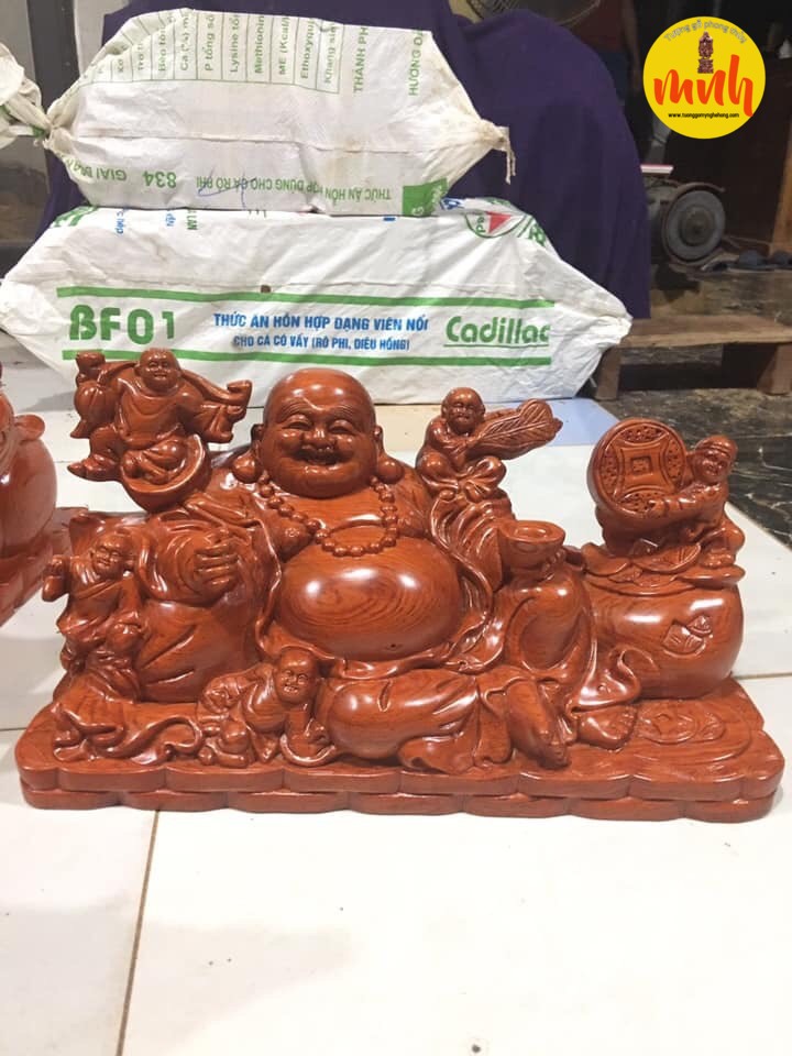 Tượng Phật Di Lặc Ngũ Phúc Ngồi Xoài Kích Thước 45x23x19cm