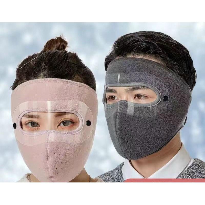 (Tổng Sỉ) Khẩu trang ninja 2in1 có kính Lót nỉ Chống bụi chống mưa gió bảo vệ mắt