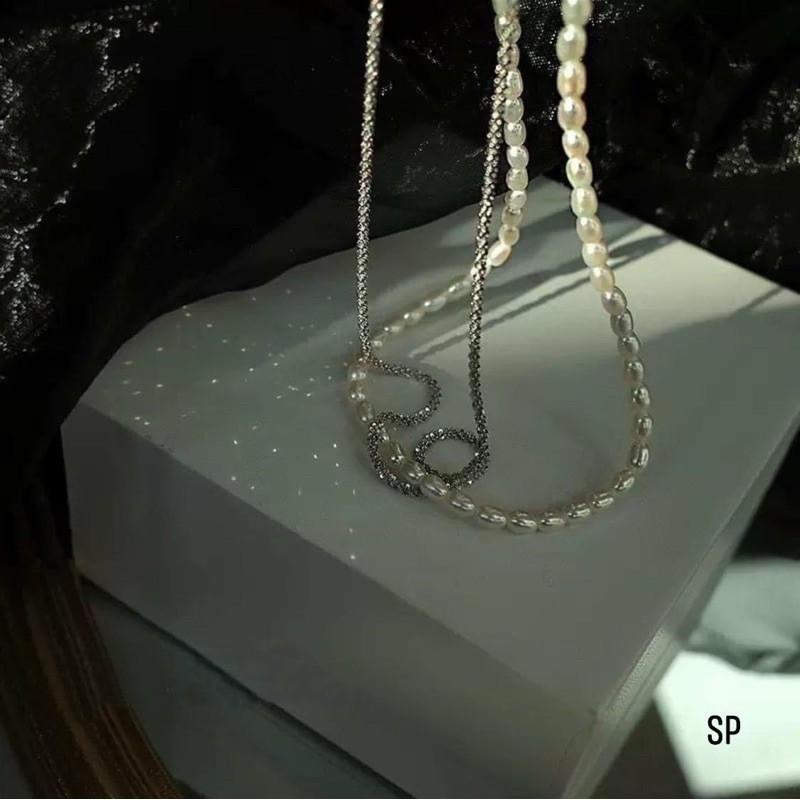 Siêu phẩm choker dây đôi mix - Bạc Nomi