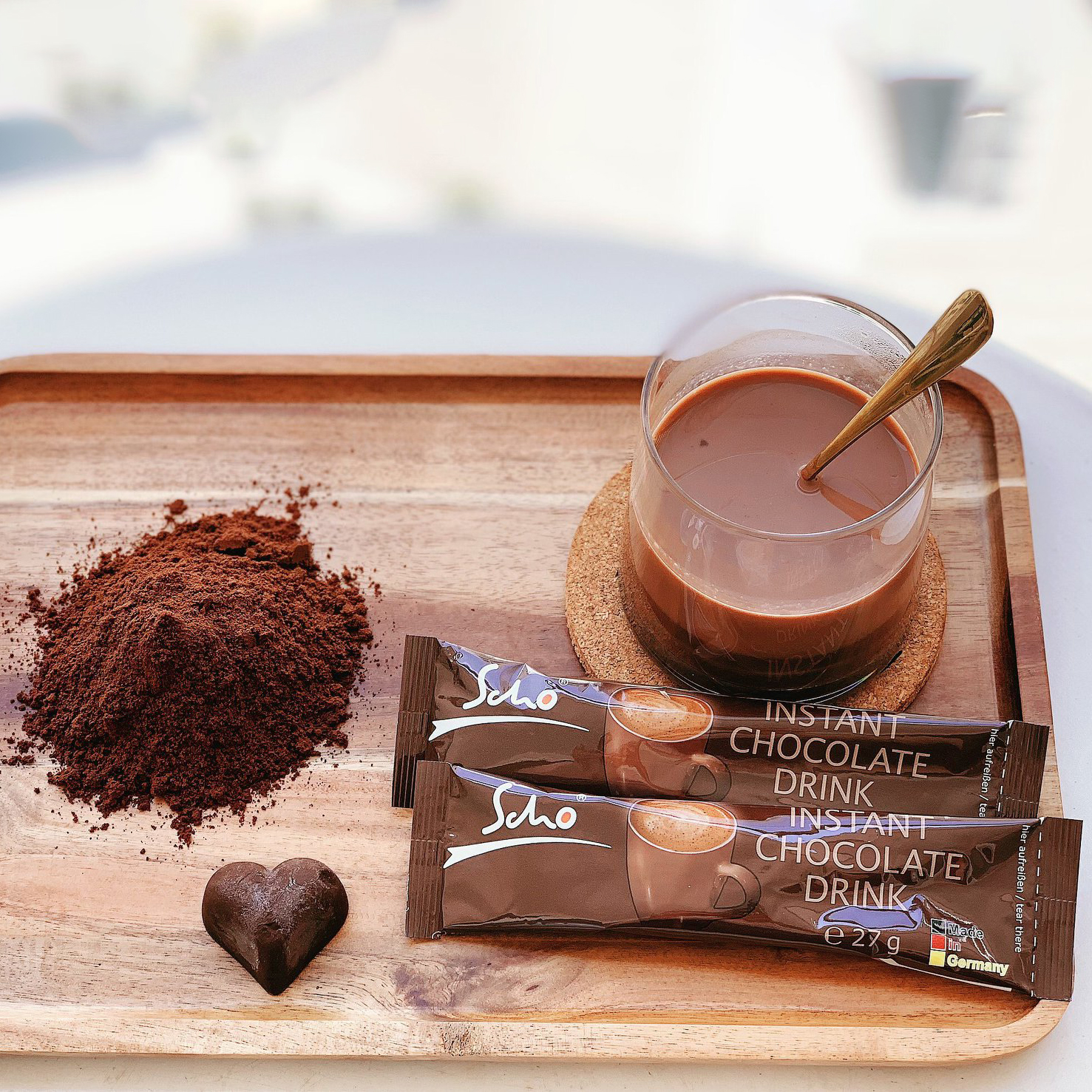 Bột Cacao hoà tan Scho của Đức - Hộp 10 bịch 27gr - Hàng nhập khẩu