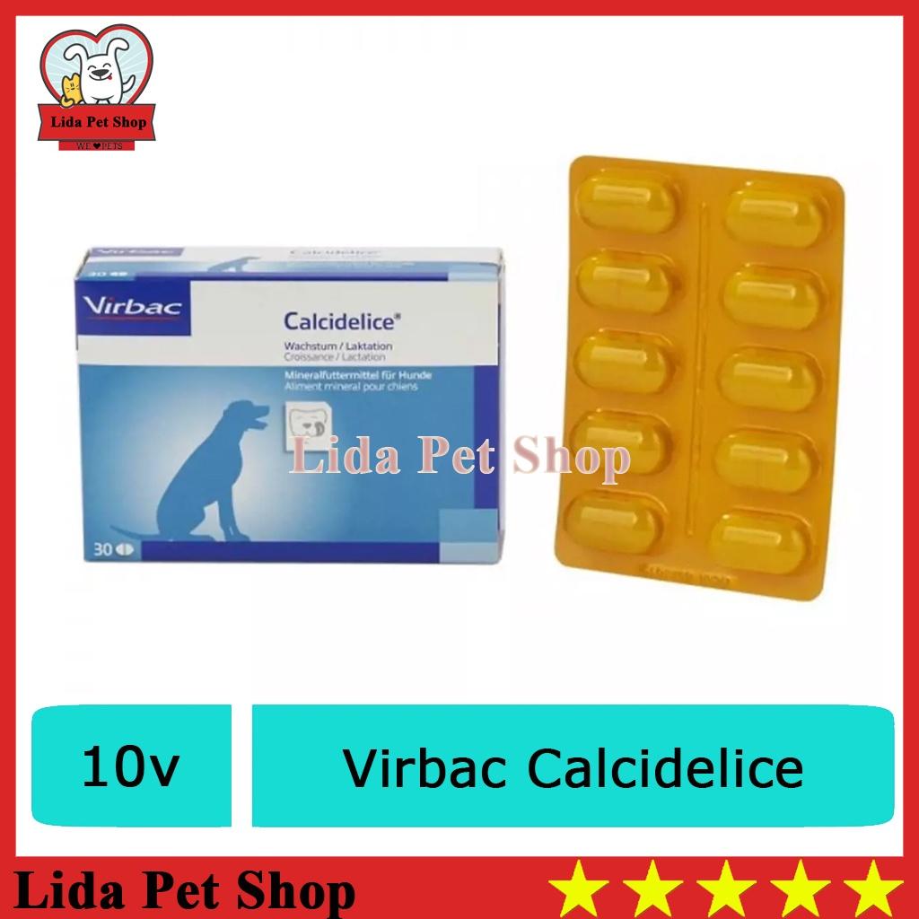 (1 vỉ 10 viên) Canxi cho chó bổ sung canxi Virbac Calcidelice