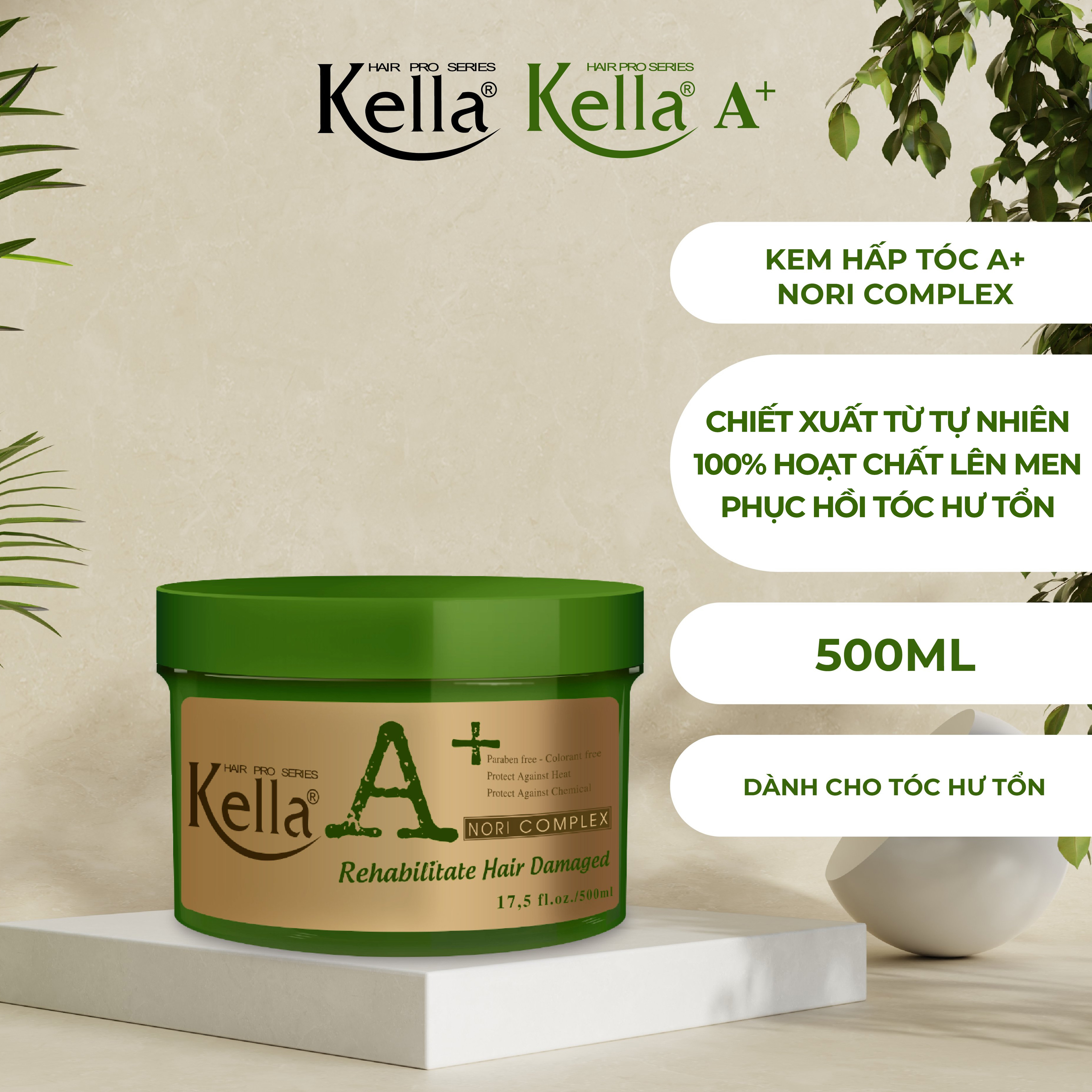 Kem hấp tóc Kella A+ Nori Complex (Hũ 500ml)