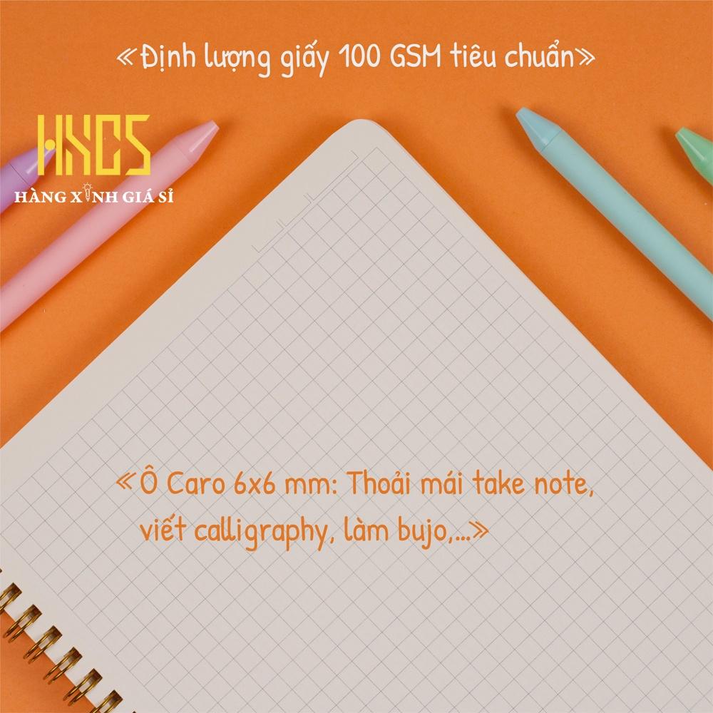 SỔ LÒ XO KÉP B5 CARO BÌA TRONG (6X6mm) 120 TRANG KLONG MS 584