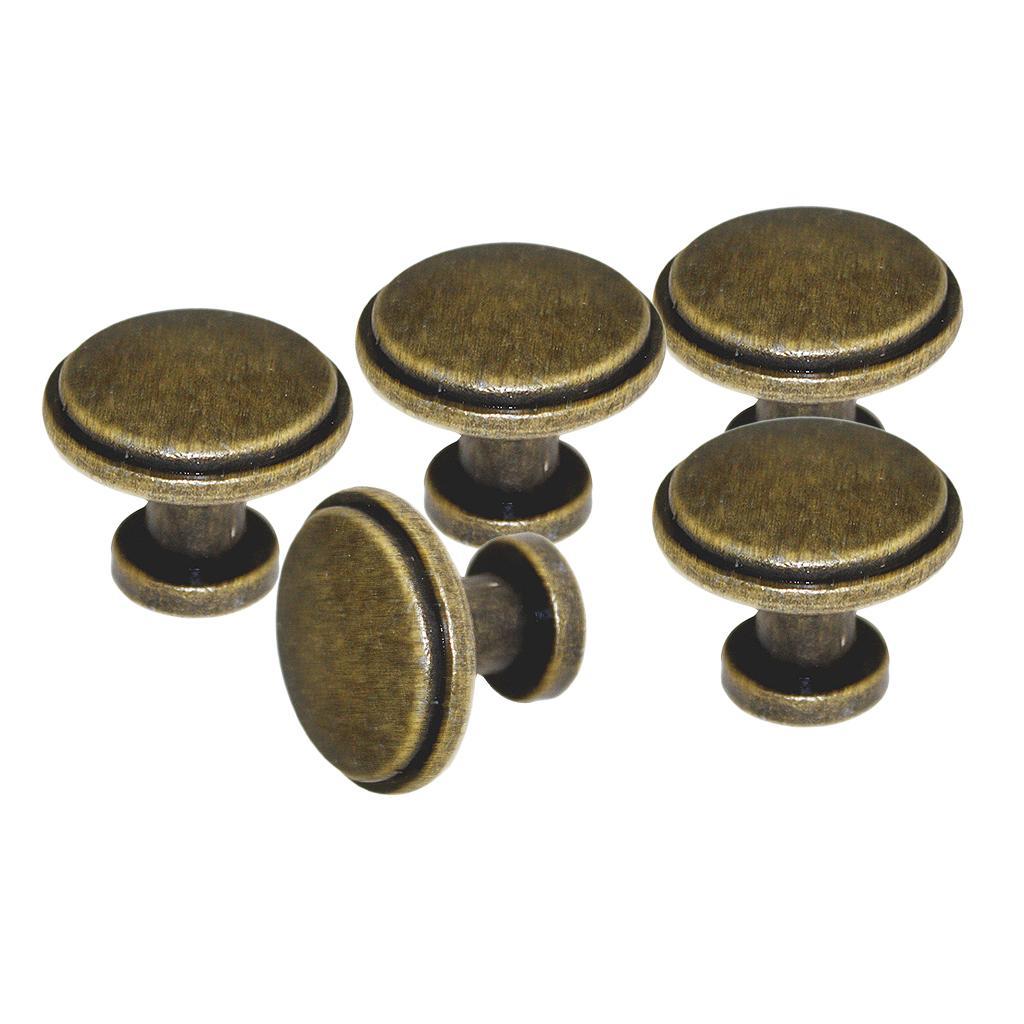 5Pcs Round Knob Door Closet Drawer Furniture Pull Handles