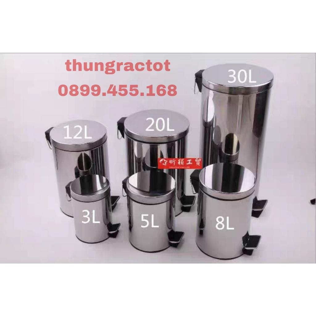 Thùng rác inox, thùng rác inox đạp chân 5l/8l/12l/20l