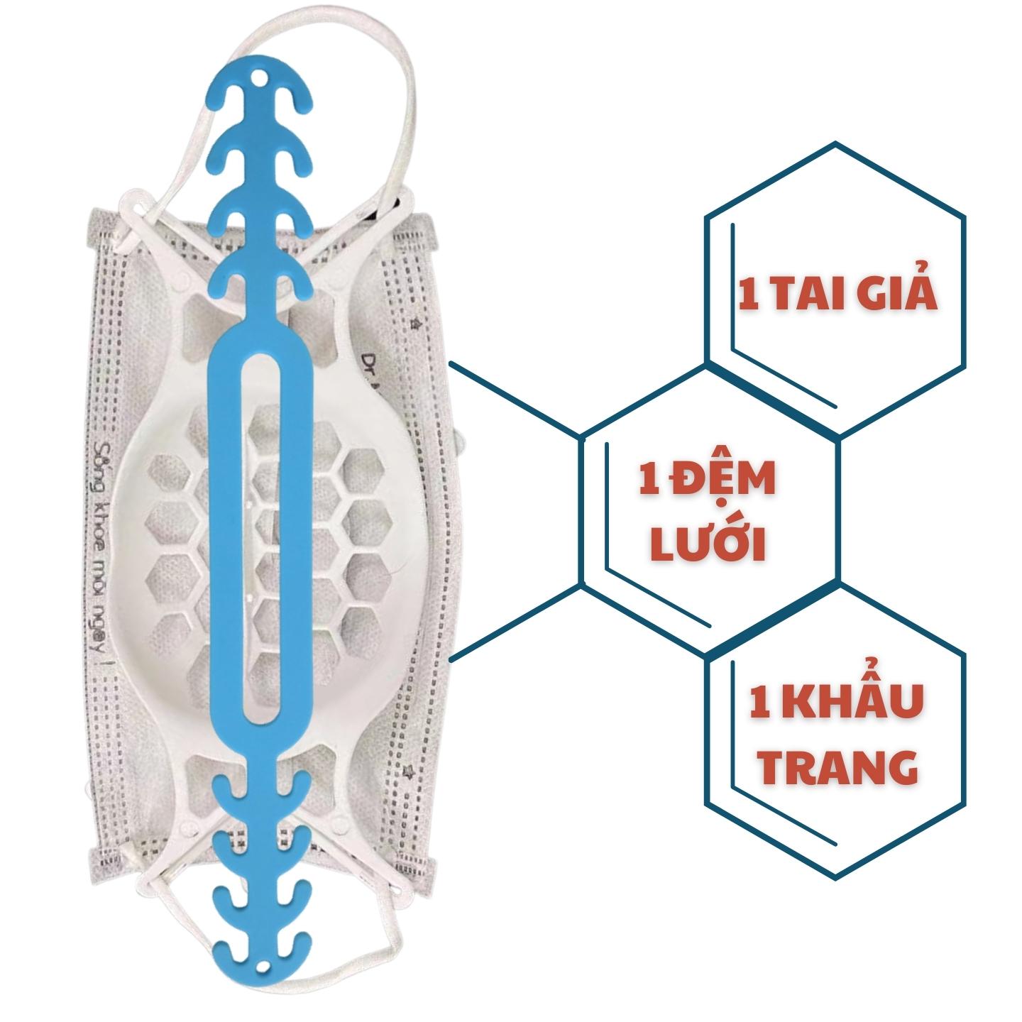 Combo 3 món Dây đai đệm lưới silicone đeo khẩu trang chống đau tai