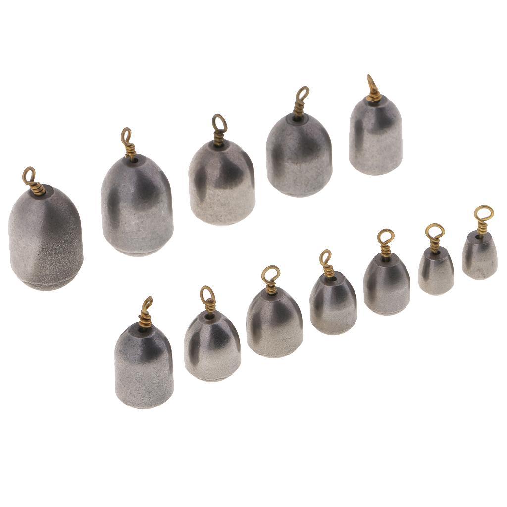 12pcs Iron Sinker Rig Fishing Weights Drop Shot Fishing Accessories 4g - 28g