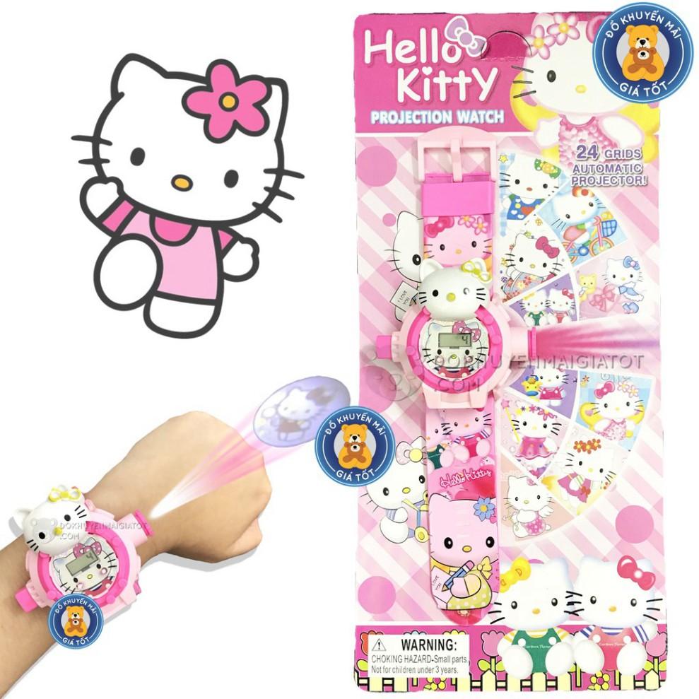 Đồng hồ trẻ em  GIÁ SỐC  Đồ chơi đồng hồ cho bé gái chiếu hình 3d nhân vật mèo hồng 777-136B- Đồ khuyến mãi giá tốt