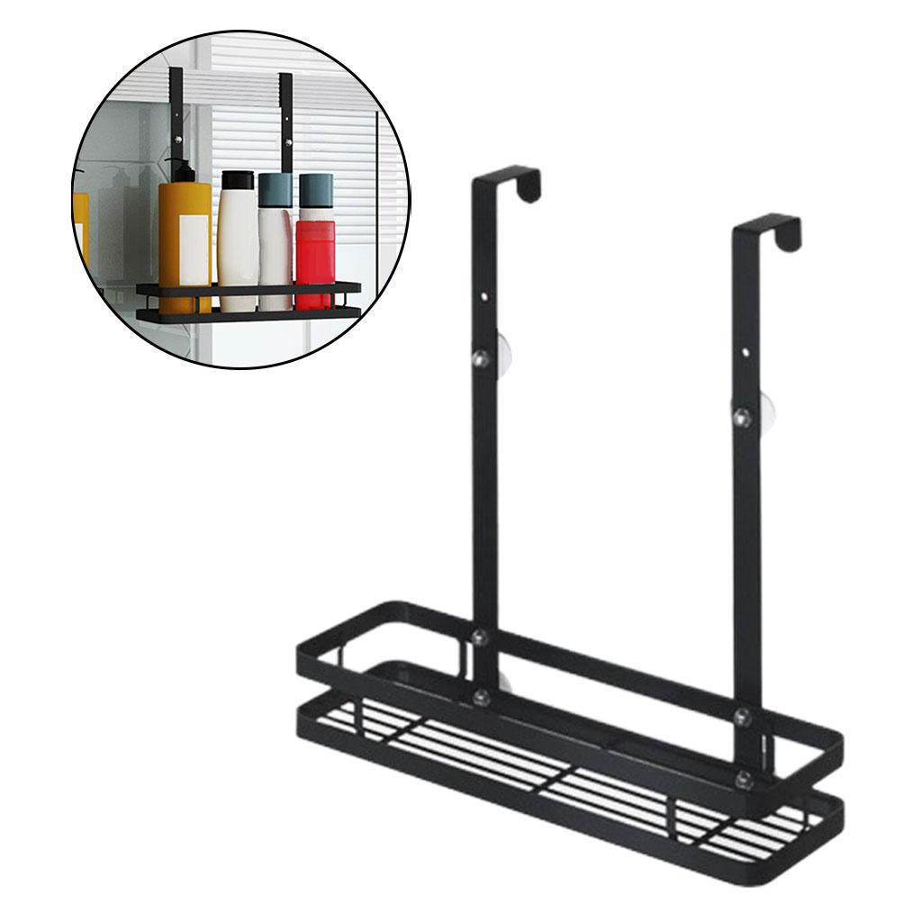Black Over The Door Hanging Shelf Rack  Holder Basket 1-Layer