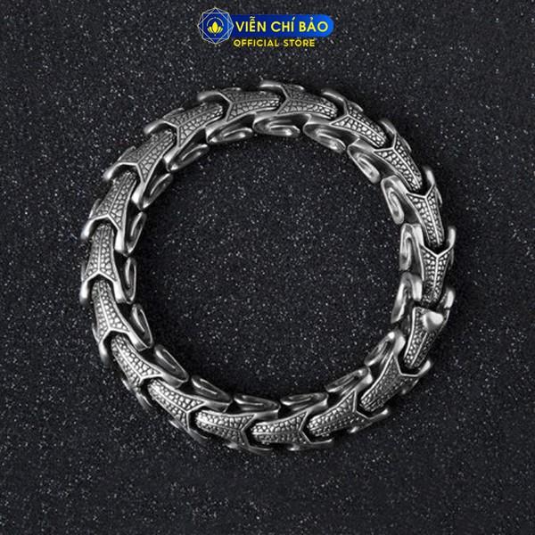 Lắc tay bạc nam Xích Long chất liệu bạc Thái 925 mạnh mẽ nam tính khỏe khoắn thương hiệu Viễn Chí Bảo L100454